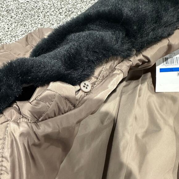 Cole Haan Signature Women’s Faux Fur Quilted Trench Coat, Size XL, New with tags - Picture 11 of 12